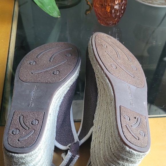 Naturalizer Sherene Brown and Cream Sling back Jute Wedge with buckle - Picture 8 of 9